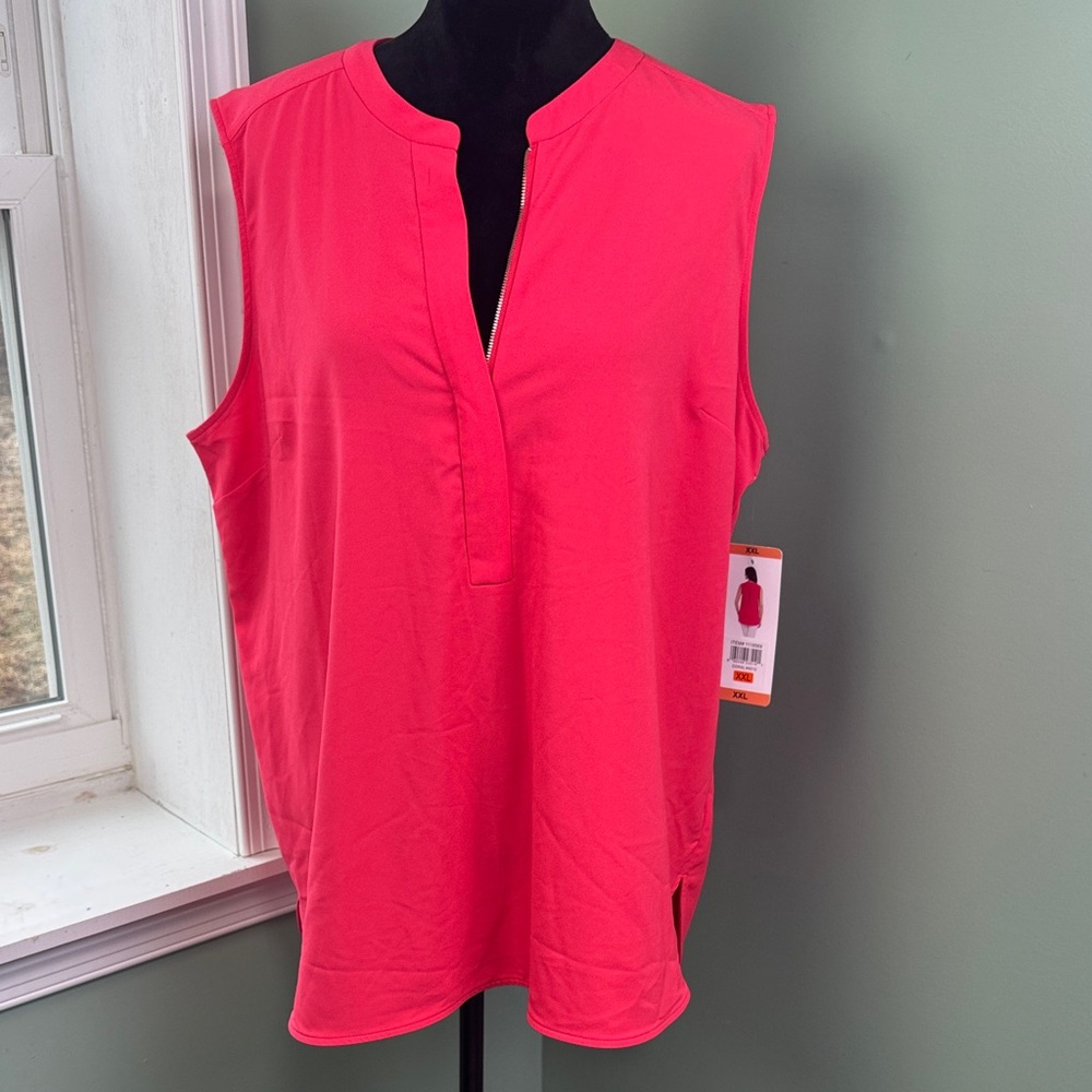 NWT Hilary Radley Coral Sleeveless Blouse XXL